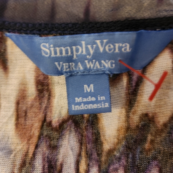 LOT OF 4 Simply Vera Vera Wang  ARTSY long Sleeve Decoative Tops SIZE Medium - Picture 13 of 13